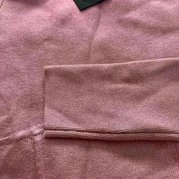NBD Revolve NWT Talya Pink Metallic Coated Crew Neck Long Sleeve Sweater M - Picture 7 of 10
